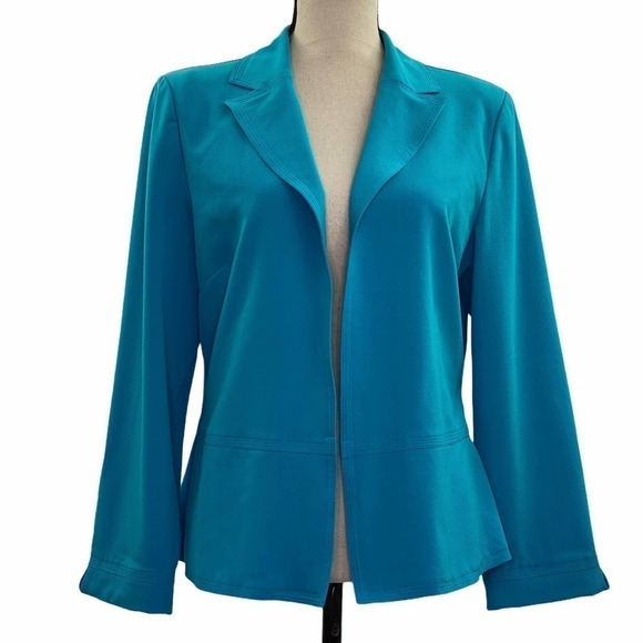 KEMP Collection Blue Open Front Blazer Jacket 12 - Picture 1 of 11